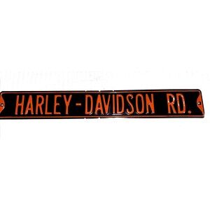 Vintage Harley Davidson RD Heavy Gauge Metal Embossed Street Sign RARE 42" x 6"
